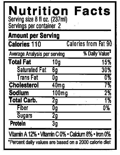 TANN Yogurt Drink Nutrition Facts
